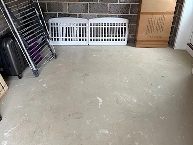 Empty, swept garage after clearance
