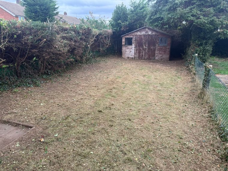 Garden cleared and cut back after